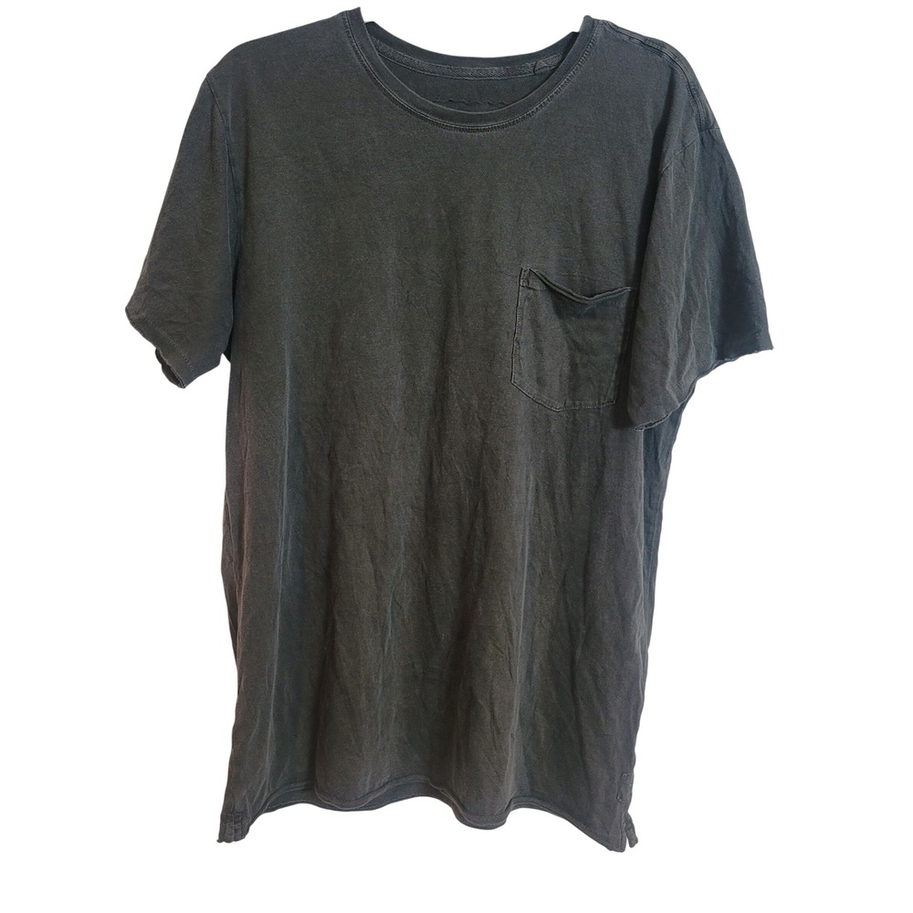 Bronxton Mens Supima Cotton Pocket T-Shirt Gray Garment Dyed‎ Made in LA Basic
